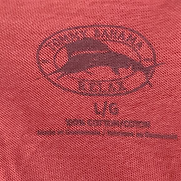 TOMMY BAHAMA RELAX LOGO RED MEN'S TEE SHIRT SZ L EUC - Picture 6 of 6